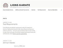 Tablet Screenshot of lionskarate.com